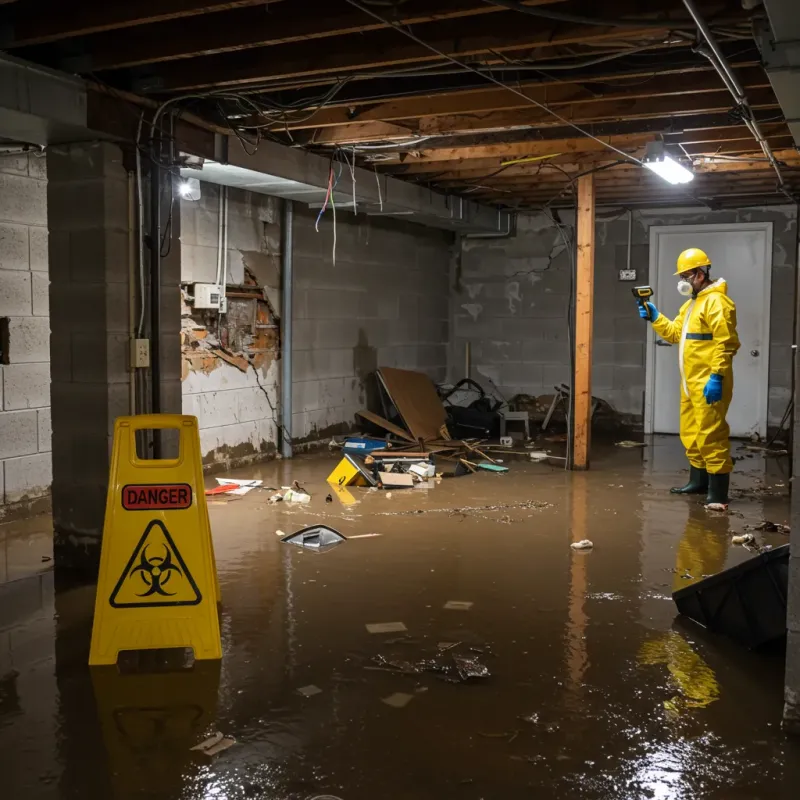 Flooded Basement Electrical Hazard in Albany, KY Property