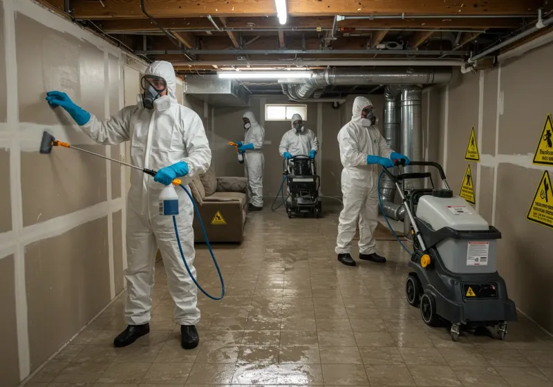 Basement Moisture Removal and Structural Drying process in Albany, KY
